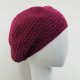 Wiosenny beret damski z antenką ręcznie robiony bawełna one size amarantowy