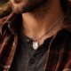 naszyjnik męski DWA WILKI- srebro