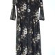 czarna sukienka w beżowe kwiaty 36