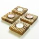 Zestaw podstaw pod tealighty (4 cz.) | lite drewno | lustro