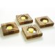 Zestaw podstaw pod tealighty (4 cz.) | lite drewno | lustro