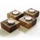 Zestaw podstaw pod tealighty (4 cz.) | lite drewno | lustro