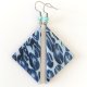 Marmurkowe kolczyki niebieskie trójkąty