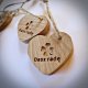 Dębowy brelok serduszko z grawerem napisem dasz radę, czterolistna koniczynka, prezent na szczęście, drobiazg