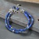 Dwurzędowa bransoletka z lapis lazuli