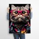 Hipsterski Kot Czesław - grafika na plakacie na A3