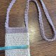 Szydełkowa torebka na telefon – Etui Boho – Krem , Jasny Brąz