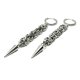 Długie Kolczyki Chainmaille Splot Bizantyjski • Kolce • Stal Chirurgiczna • Gothic Dark • 8,7 cm