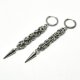 Długie Kolczyki Chainmaille Splot Bizantyjski • Kolce • Stal Chirurgiczna • Gothic Dark • 8,7 cm