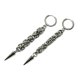 Długie Kolczyki Chainmaille Splot Bizantyjski • Kolce • Stal Chirurgiczna • Gothic Dark • 8,7 cm