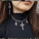 Choker Chainmaille z Krzyżem Rękodzieło Gothic Fantasy Krzyż