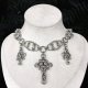 Choker Chainmaille z Krzyżem Rękodzieło Gothic Fantasy Krzyż