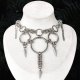 Choker Chainmaille z Kolcami i Kręgami Stal Chirurgiczna Gotycki Naszyjnik Dark Fantasy