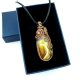 Wisiorek z żółtym agatem wire wrapping