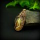 Wisiorek z żółtym agatem wire wrapping