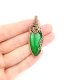 Wisiorek z zielonym jadeitem wire wrapping