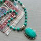 Vintage Native American Turqoise Howlite Necklace ❤ Naszyjnik