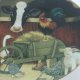 Vintage 90s porcelanowy talerz Lowell Herrero zwierzęta  wiejski styl sielski