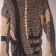 Artystyczny sweter handmade z lnem