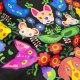 T-shirt damski - Zwierzolub - pieski kotki - wzór folkowy - S