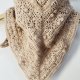 Ciepła apaszka handmade Daisy Chain różowy beż chusta z merino