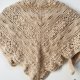 Ciepła apaszka handmade Daisy Chain różowy beż chusta z merino