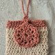 Ręcznie robiona mini torebka / etui z bawełny – Krem & Brudny Róż