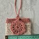 Ręcznie robiona mini torebka / etui z bawełny – Krem & Brudny Róż