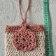 Ręcznie robiona mini torebka / etui z bawełny – Krem & Brudny Róż