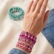 Zestaw 11 Bransoletek Koralikowych Boho - Róż i Fiolet