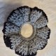Szydełkowa gumka scrunchie – Srebrzysta szarość i czerń (Handmade)