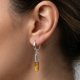 Kolczyki z bursztynem naturalnym srebro 925 minimalistyczne handmade