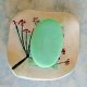 Mydelniczka ceramiczna ze szklaną podstawką | motyw roślinny | handmade