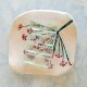 Mydelniczka ceramiczna ze szklaną podstawką | motyw roślinny | handmade