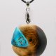 Turkus i dąb - Wisiorek z drzewa dębu, amulet zamknięty w kawałku drewna, Wood Pendant, Wooden Jewelry, biżuteria z drewna