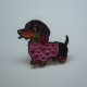 METALOWA EMALIOWANA PIN PRZYPINKA PIES JAMNIK