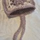 Szydełkowa mini torebka w stylu boho / Etui z motywem Granny Square – krem i ciepły brąz