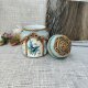 Rustykalny słoik decoupage Błękitna Łąka
