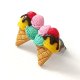 Kolorowe kolczyki lody w rożku