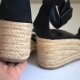 Sandały na słomianej koturnie Espadryle