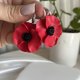 Kolczyki maki z gliny polimerowej. Handmade