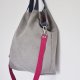 Torba hobo XXL - szarość, kobalt, fuksja (na zamek)