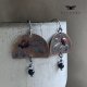 Kolczyki Gray Flowers & Onyx