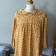 Bluzka vintage żółta w kwiaty z kołnierzykiem retro romantyczna Floral Cottage