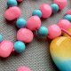 Very Unique ❤ Pop-Art Necklace - Multi Colored Natural Quartz & Turquoise ❤ Magia natury