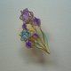 METALOWA EMALIOWANA PIN PRZYPINKA KWIATY IRYSY