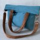 Torba hobo XXL - turkus, koniak