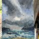Burzliwe niebo Original Akwarela A4