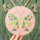 Kwiecista ćma floral pink, haft w tamborku 20 cm