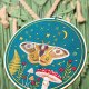 Magiczna ćma na dziennym niebie green - haft w tamborku 20 cm